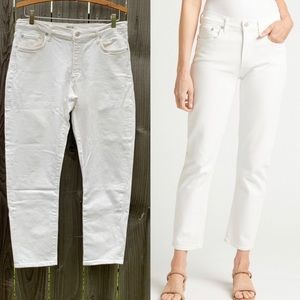 AGOLDE Toni Mid Rise Radiate‎ Off White Straight Leg Cropped Jeans Sz 31
